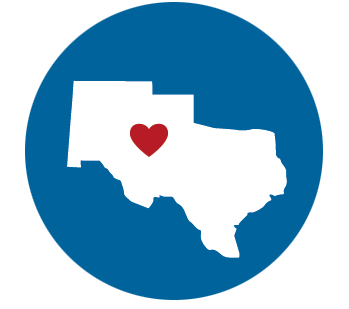 Texas and New Mexico Image with a heart